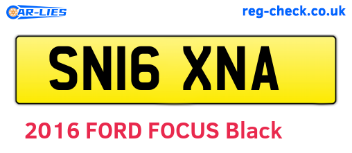 SN16XNA are the vehicle registration plates.