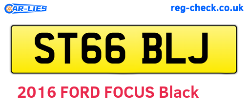 ST66BLJ are the vehicle registration plates.