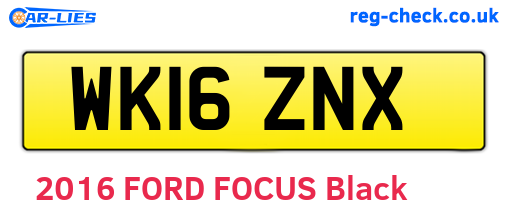WK16ZNX are the vehicle registration plates.