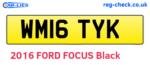 WM16TYK are the vehicle registration plates.