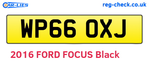 WP66OXJ are the vehicle registration plates.
