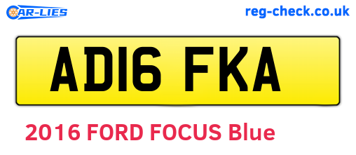 AD16FKA are the vehicle registration plates.