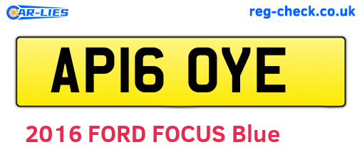 AP16OYE are the vehicle registration plates.
