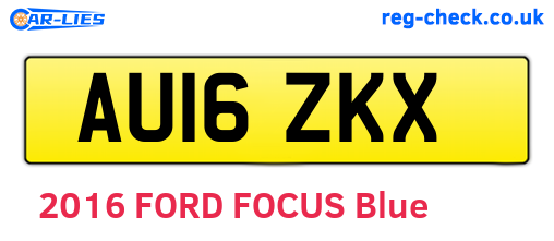 AU16ZKX are the vehicle registration plates.