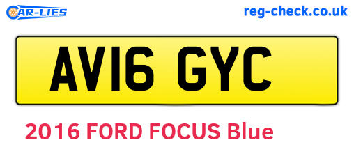 AV16GYC are the vehicle registration plates.