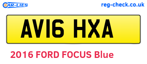 AV16HXA are the vehicle registration plates.