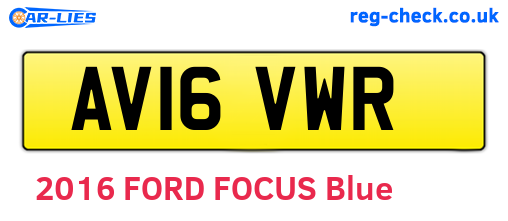 AV16VWR are the vehicle registration plates.