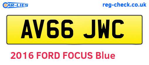 AV66JWC are the vehicle registration plates.