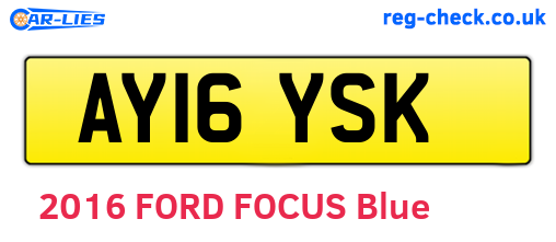 AY16YSK are the vehicle registration plates.