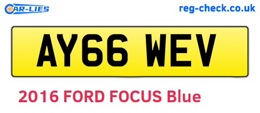 AY66WEV are the vehicle registration plates.