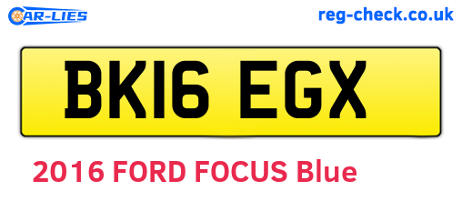 BK16EGX are the vehicle registration plates.