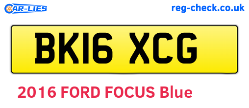 BK16XCG are the vehicle registration plates.