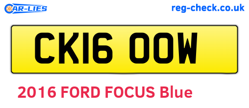 CK16OOW are the vehicle registration plates.