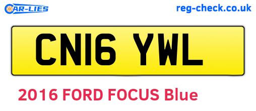 CN16YWL are the vehicle registration plates.