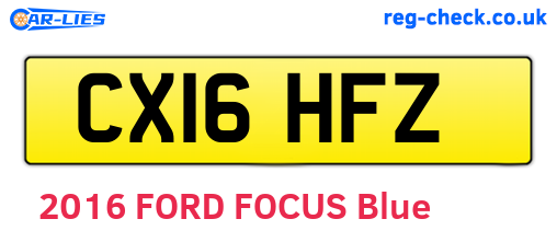 CX16HFZ are the vehicle registration plates.