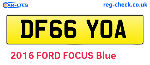 DF66YOA are the vehicle registration plates.