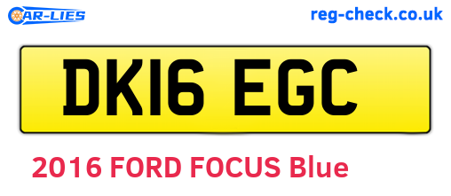 DK16EGC are the vehicle registration plates.