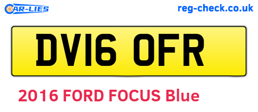 DV16OFR are the vehicle registration plates.