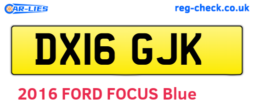 DX16GJK are the vehicle registration plates.