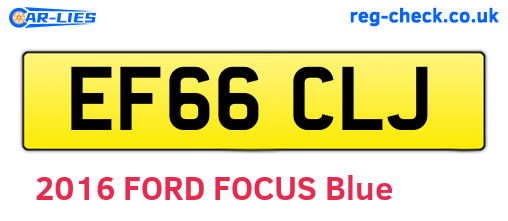 EF66CLJ are the vehicle registration plates.