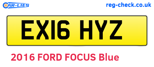 EX16HYZ are the vehicle registration plates.