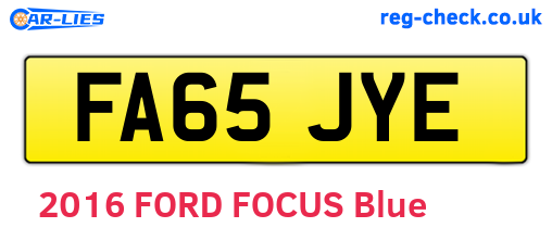 FA65JYE are the vehicle registration plates.