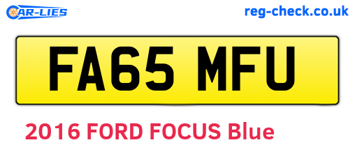 FA65MFU are the vehicle registration plates.