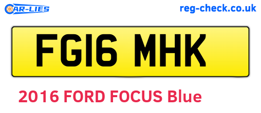 FG16MHK are the vehicle registration plates.