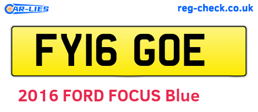 FY16GOE are the vehicle registration plates.