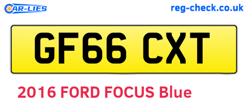 GF66CXT are the vehicle registration plates.