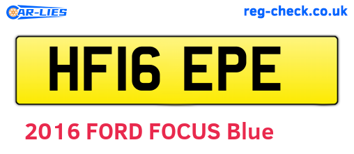 HF16EPE are the vehicle registration plates.