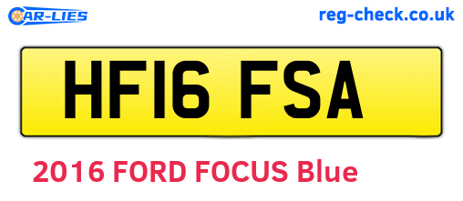HF16FSA are the vehicle registration plates.