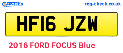 HF16JZW are the vehicle registration plates.