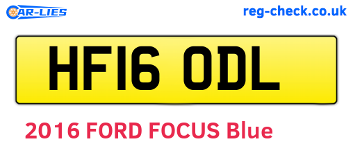 HF16ODL are the vehicle registration plates.