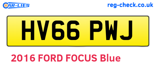 HV66PWJ are the vehicle registration plates.
