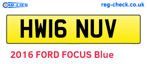 HW16NUV are the vehicle registration plates.