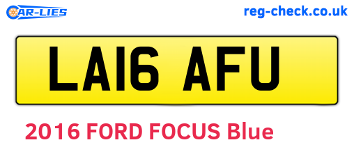 LA16AFU are the vehicle registration plates.