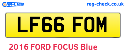 LF66FOM are the vehicle registration plates.
