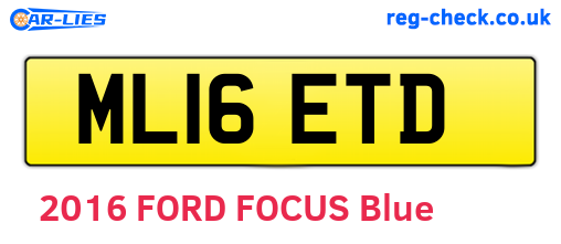 ML16ETD are the vehicle registration plates.
