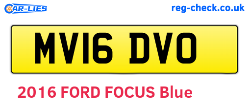 MV16DVO are the vehicle registration plates.