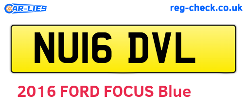 NU16DVL are the vehicle registration plates.