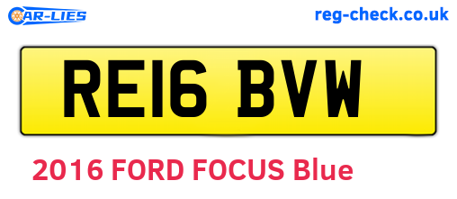 RE16BVW are the vehicle registration plates.