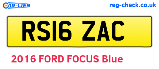 RS16ZAC are the vehicle registration plates.