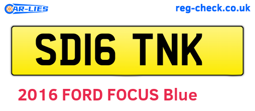SD16TNK are the vehicle registration plates.