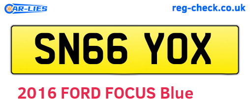 SN66YOX are the vehicle registration plates.