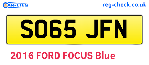 SO65JFN are the vehicle registration plates.
