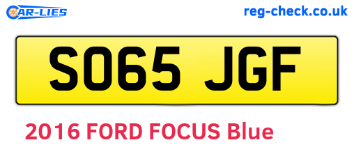 SO65JGF are the vehicle registration plates.