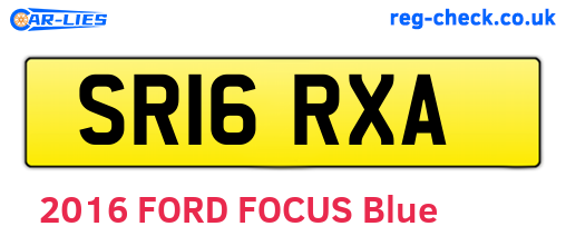 SR16RXA are the vehicle registration plates.