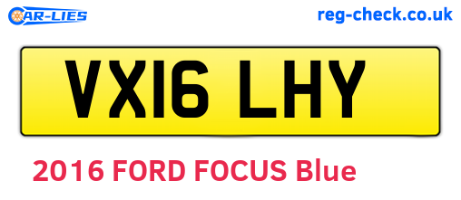 VX16LHY are the vehicle registration plates.
