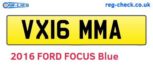 VX16MMA are the vehicle registration plates.